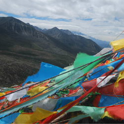 Prayer flags, Tibetan Plateau, China